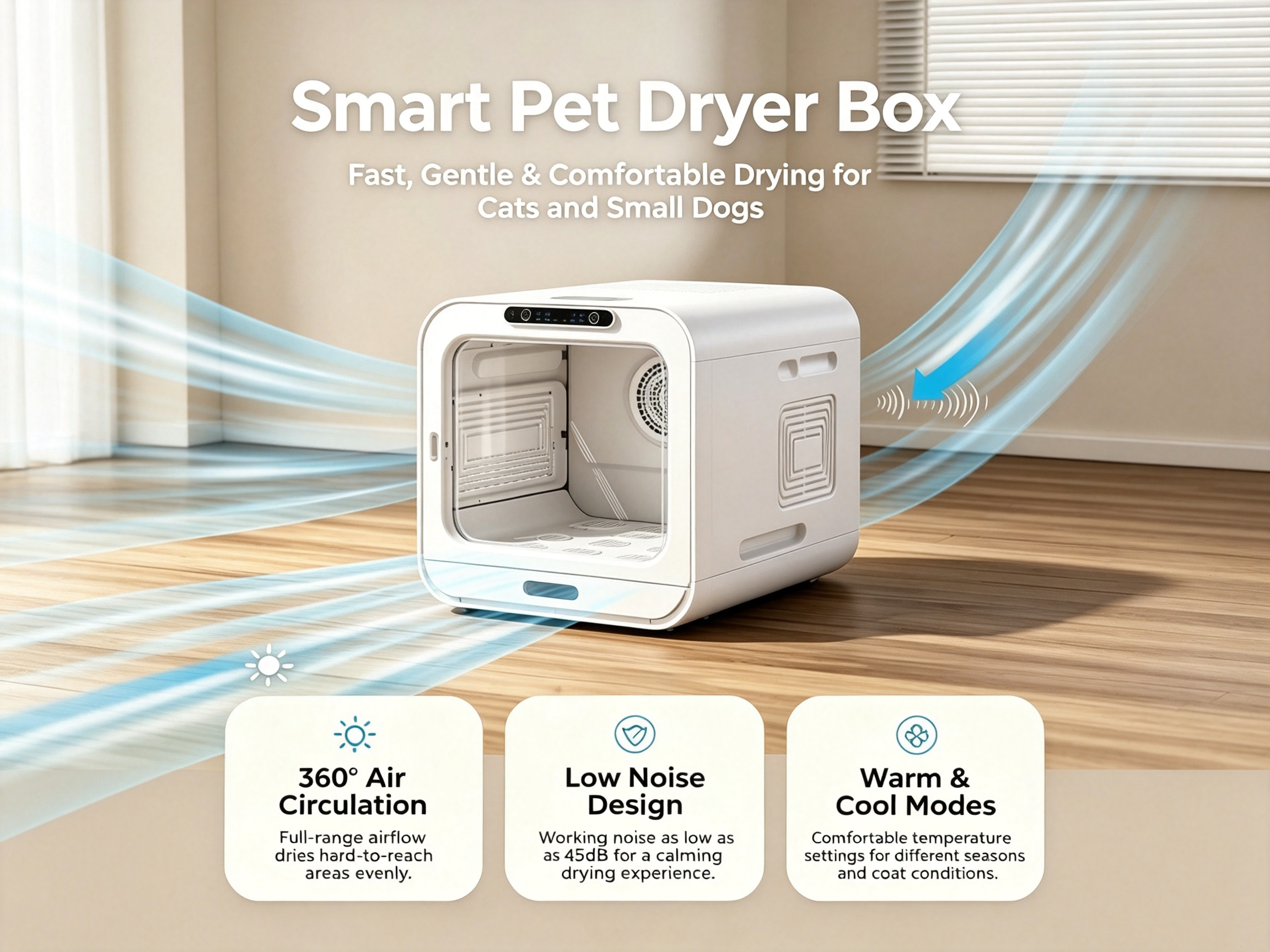Smart Pet Dryer Box for Cats and Small Dogs